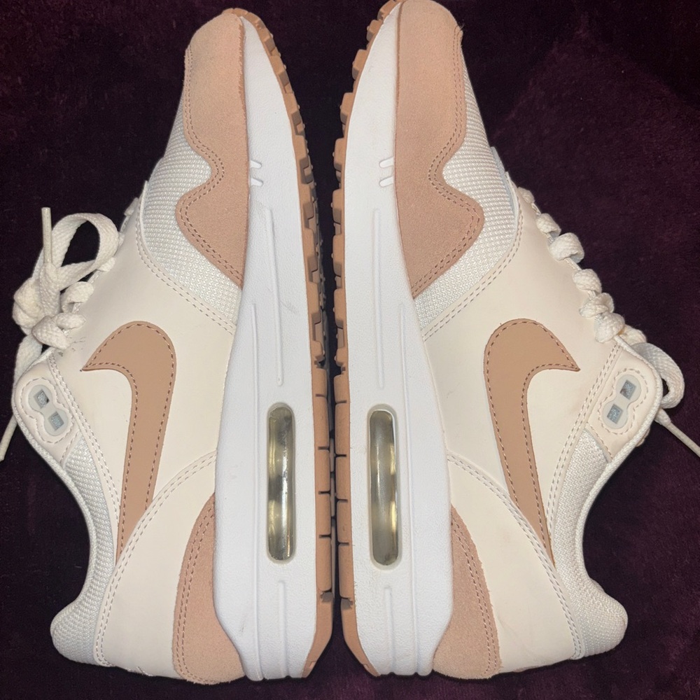 Nike Women's Cream and Tan Sneakers